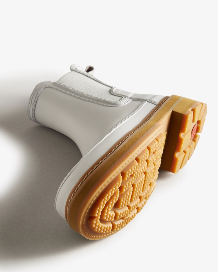 Hunter Chelsea Boots Met Verfijnde Stiksels Voor Dames, Spurrey Wit