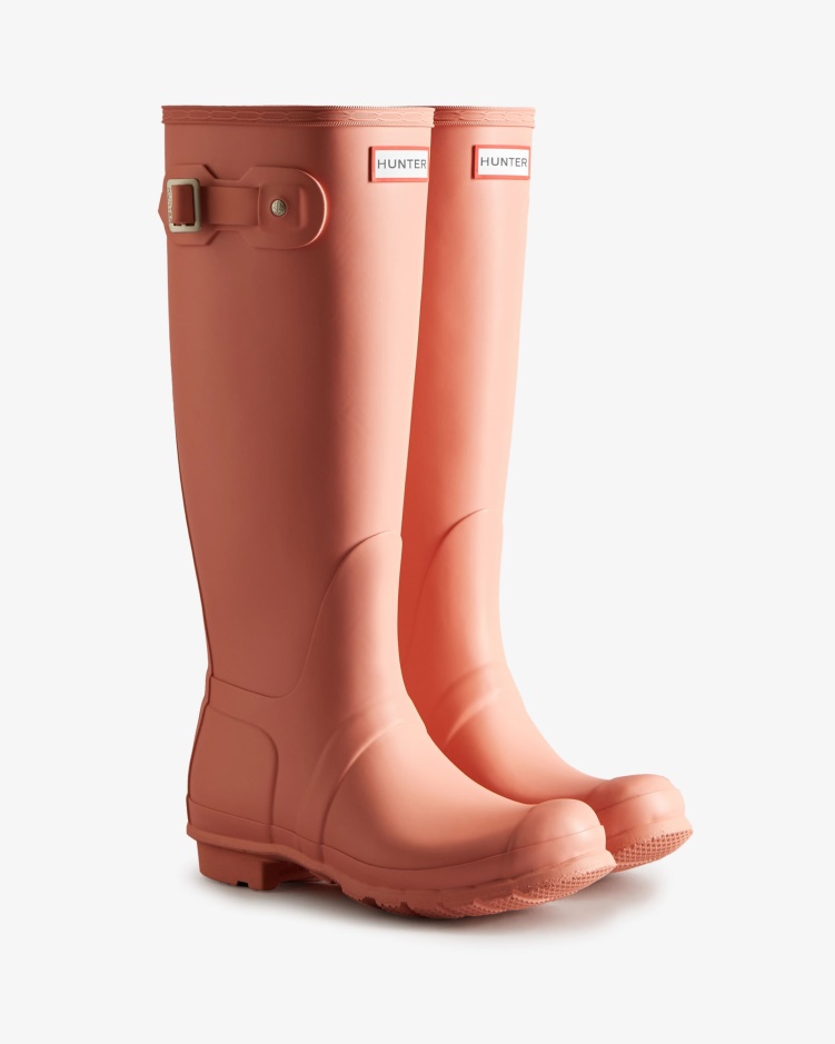 Hunter Originele Hoge Regenlaarzen Voor Dames, Ruw Roze