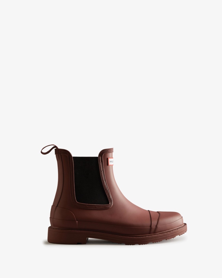 Hunter Commando Chelsea Boots Voor Dames Gedempt Berry