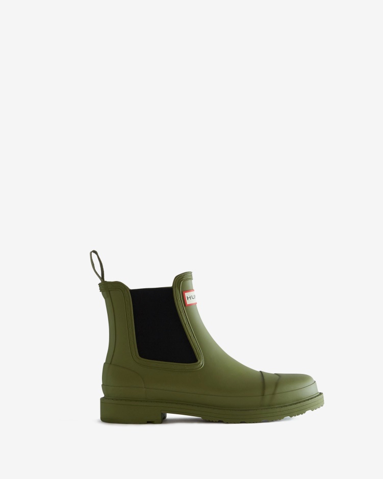 Hunter Commando Chelsea Boots Utility Groen Voor Dames