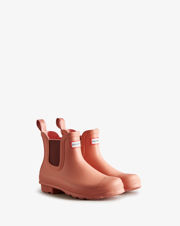 Hunter Originele Chelsea Boots Voor Dames Ruw Roze