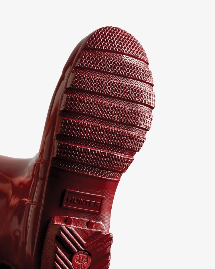 Hunter Originele Korte Glanzende Regenlaarzen Voor Dames Herfstrood