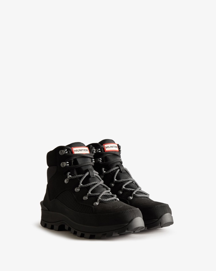 Hunter Explorer Geïsoleerde Veterboots Voor Dames, Zwart