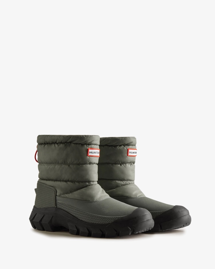 Hunter Intrepid Geïsoleerde Korte Snowboots Voor Heren Urban Grijs-zwart