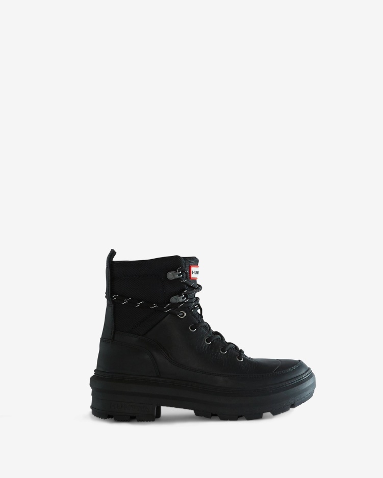 Hunter Rebel Explorer Leren Commandoboots Voor Dames Zwart