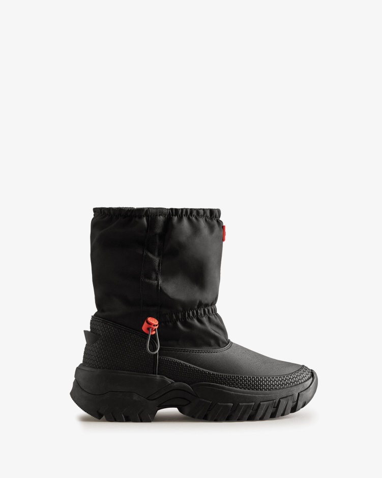 Hunter Dames Zwerver Geïsoleerde Korte Slouch Snowboots Zwart