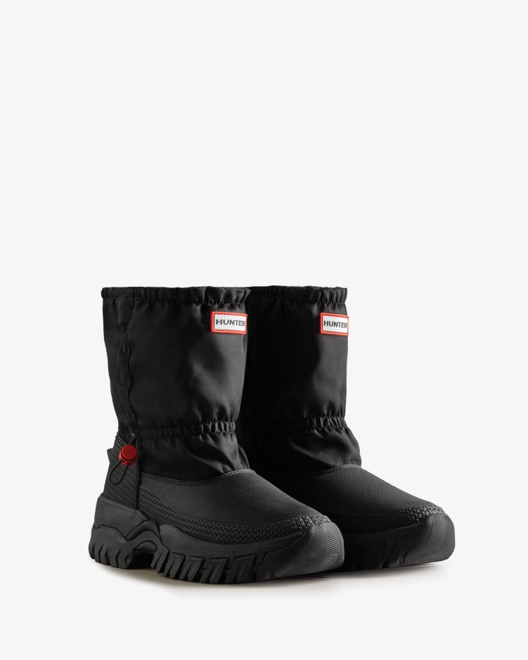 Hunter Dames Zwerver Geïsoleerde Korte Slouch Snowboots Zwart