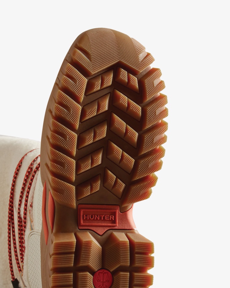 Hunter Dames Zwerver Vegan Shearling Geïsoleerde Hoge Snowboots Wit Wilg-gom