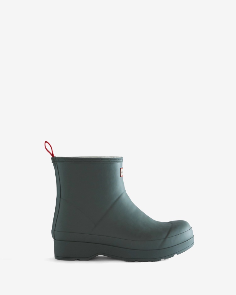 Hunter Heren Play Vegan Shearling Geïsoleerde Korte Regenlaarzen Urban Grey